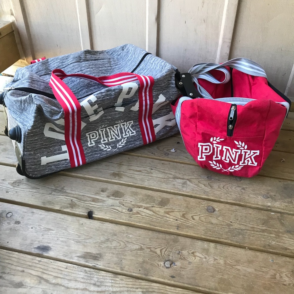 Pink Victoria Secret luggage & duffle